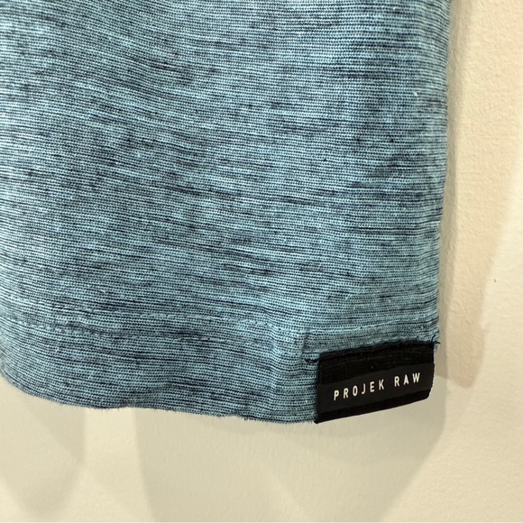 Projek Raw Cotton Graphic Print Short Sleeve Henley Shirt Size XXL Sky Blue NWT - Picture 10 of 17